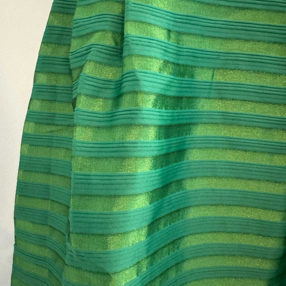 Monique Lhuillier Vibrant Green Striped Maxi Dress - Picture 4 of 12
